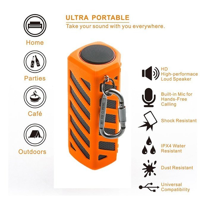 Portable Wireless Bluetooth Speakers Waterproof with Power Bank, Powerful Surround Hi-fi Sound with Enhanced Bass... N23