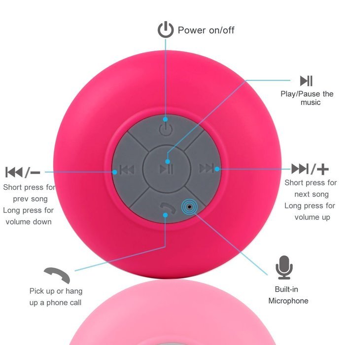 [New Release]cnokfan Mini Waterproof Wireless Shower Bluetooth 3.0 Speaker, Handsfree Speakerphone with Builtin-Mic... N9