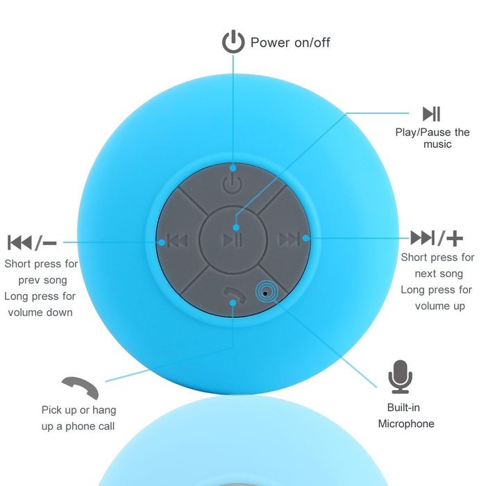 [New Release]cnokfan Mini Waterproof Wireless Shower Bluetooth 3.0 Speaker, Handsfree Speakerphone with Builtin-Mic... N15