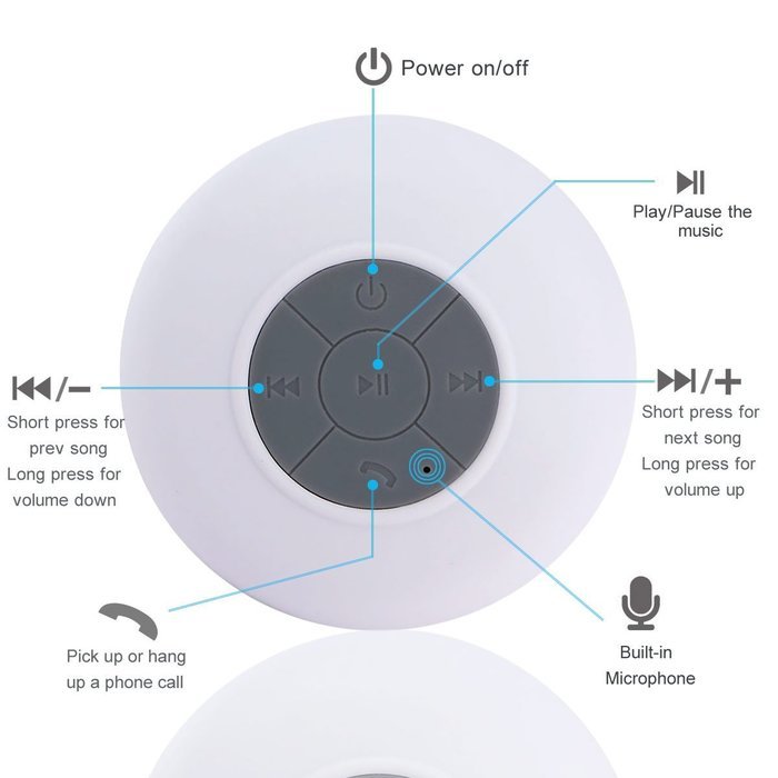 [New Release]cnokfan Mini Waterproof Wireless Shower Bluetooth 3.0 Speaker, Handsfree Speakerphone with Builtin-Mic... N21