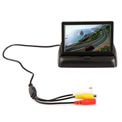 4.3" Hd Color Fodable Monitor Reverse Auto+car Rearview Backup Wireless Camera