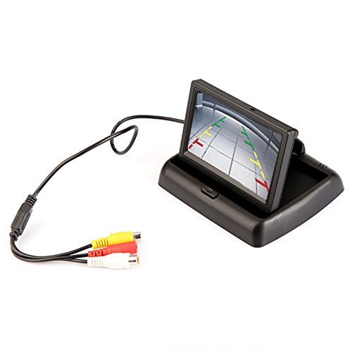 4.3" Hd Color Fodable Monitor Reverse Auto+car Rearview Backup Wireless Camera N3