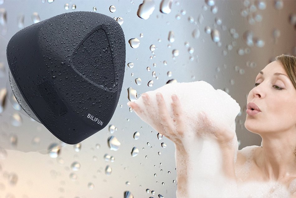 Mini Waterproof Bluetooth Shower Speaker, BILIFUN Portable Wireless Speaker 5W,Waterproof IP66 with Suction Cup... N4