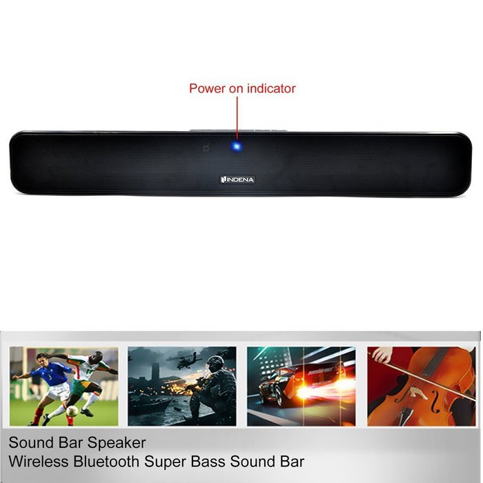 Besteye Indena Bluetooth Supper Bass Sound Bar Speaker 10W Mini Stereo Speakers Wireless Sound Bar for Iphone/... N4