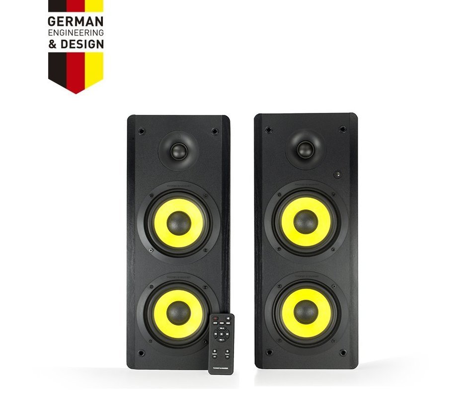 Thonet and Vander Hoch Bt 350 Watts Wood Hi-Fi Bluetooth 4.0 Speakers with Integrated Amplifier, 3.5mm and RCA... N4