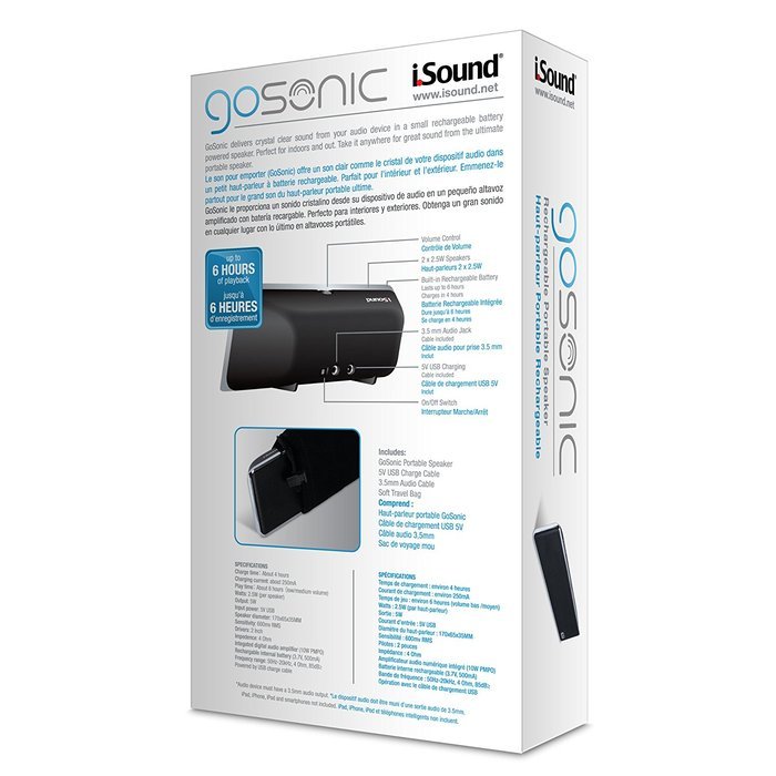 iSound GoSonic Rechargable Portable Speaker (Purple) N8