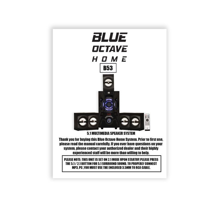 Blue Octave Home B53 5.1 Surround Sound Home Entertainment System N7