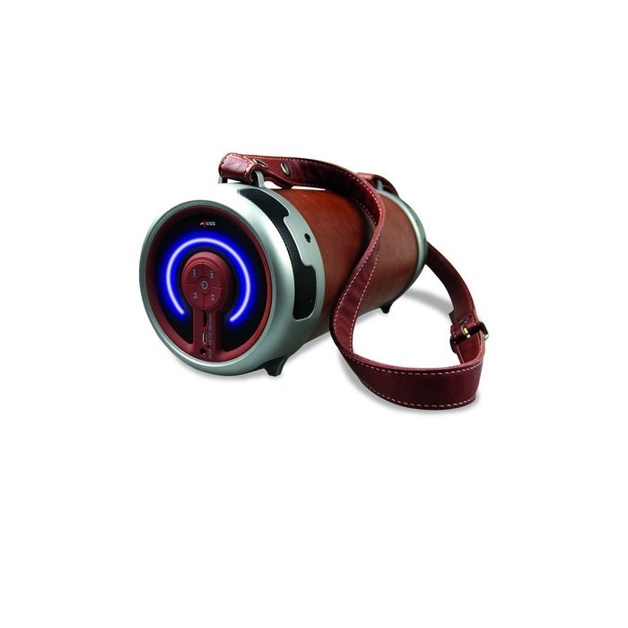 AXESS 2.1 Premium HIFI Bluetooth Speaker with 4" Subwoofer & Breathing LED Light Inside (Brown)