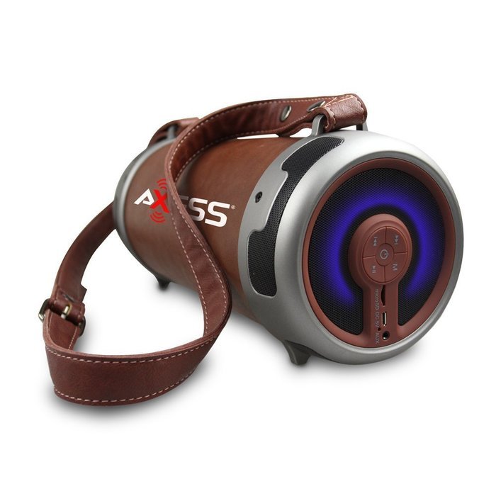 AXESS 2.1 Premium HIFI Bluetooth Speaker with 4" Subwoofer & Breathing LED Light Inside (Brown) N2