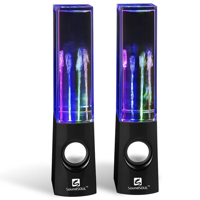 SoundSOUL Water Dancing Speakers Fountain Speakers LED Light Show Speakers (Dual 3W Speakers, 5 Colored LED Lights... N24