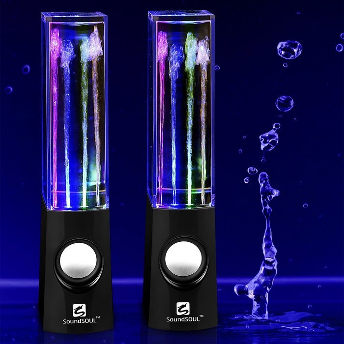 SoundSOUL Water Dancing Speakers Fountain Speakers LED Light Show Speakers (Dual 3W Speakers, 5 Colored LED Lights... N25