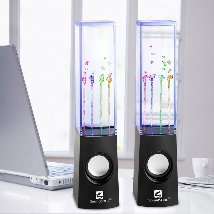 SoundSOUL Water Dancing Speakers Fountain Speakers LED Light Show Speakers (Dual 3W Speakers, 5 Colored LED Lights... N26