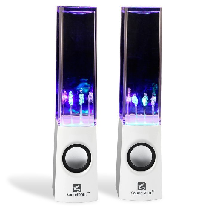 SoundSOUL Water Dancing Speakers Fountain Speakers LED Light Show Speakers (Dual 3W Speakers, 5 Colored LED Lights... N31