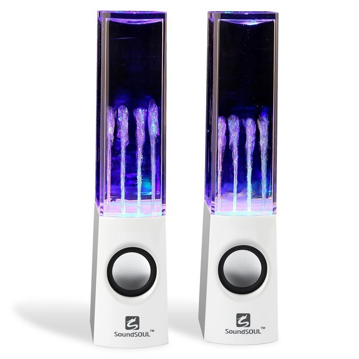 SoundSOUL Water Dancing Speakers Fountain Speakers LED Light Show Speakers (Dual 3W Speakers, 5 Colored LED Lights... N32