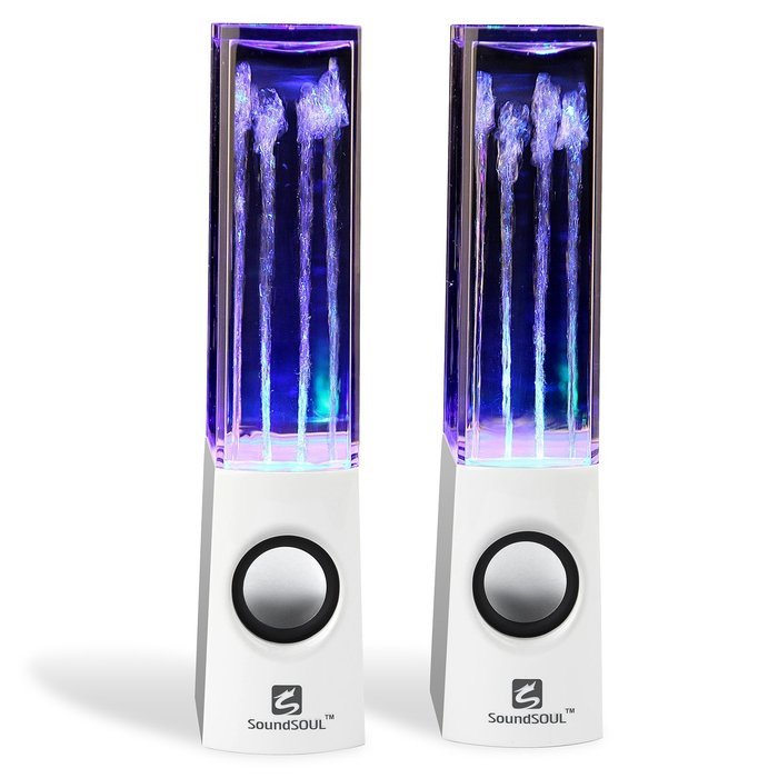 SoundSOUL Water Dancing Speakers Fountain Speakers LED Light Show Speakers (Dual 3W Speakers, 5 Colored LED Lights... N33