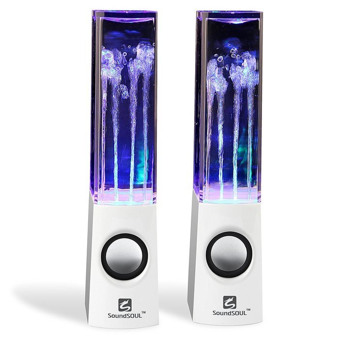 SoundSOUL Water Dancing Speakers Fountain Speakers LED Light Show Speakers (Dual 3W Speakers, 5 Colored LED Lights... N34