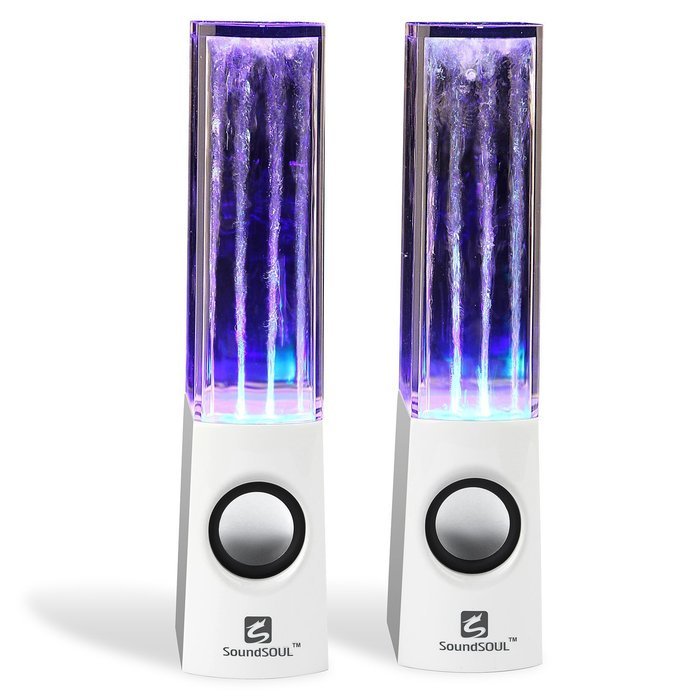SoundSOUL Water Dancing Speakers Fountain Speakers LED Light Show Speakers (Dual 3W Speakers, 5 Colored LED Lights... N35