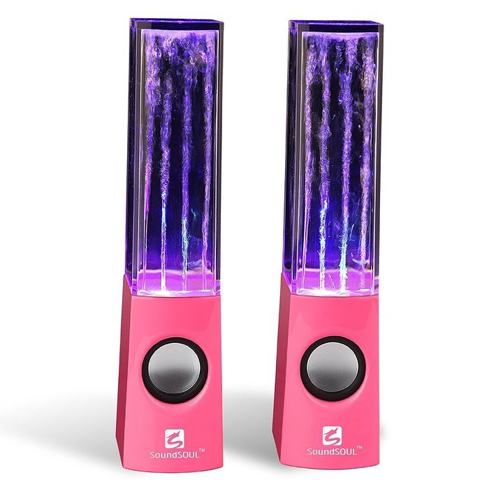 SoundSOUL Water Dancing Speakers Fountain Speakers LED Light Show Speakers (Dual 3W Speakers, 5 Colored LED Lights... N36