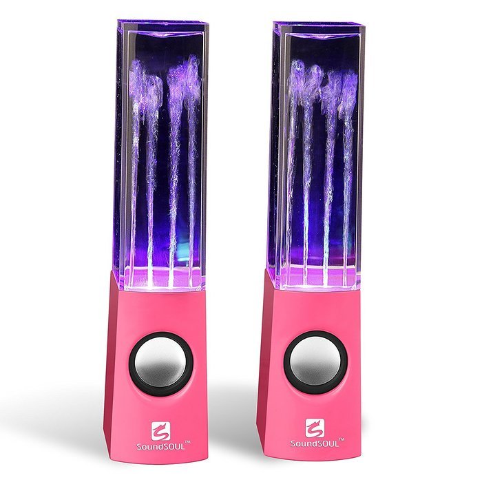 SoundSOUL Water Dancing Speakers Fountain Speakers LED Light Show Speakers (Dual 3W Speakers, 5 Colored LED Lights... N39