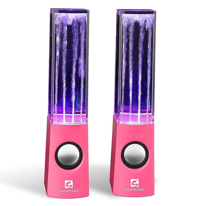SoundSOUL Water Dancing Speakers Fountain Speakers LED Light Show Speakers (Dual 3W Speakers, 5 Colored LED Lights... N40