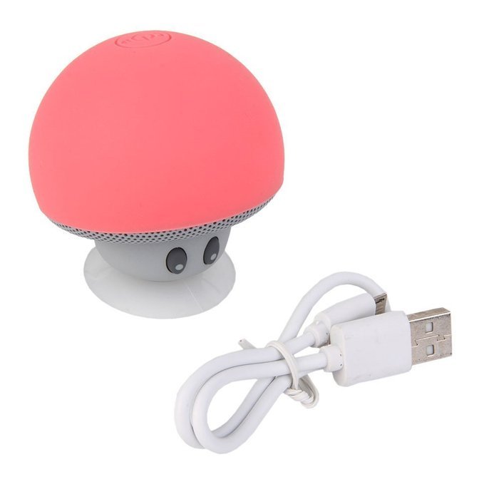 UNIWENT Mini Cute Mushrooms Style Bluetooth Speaker with Suction Cup for iPhone iPad Samsung HTC Sony Red N2