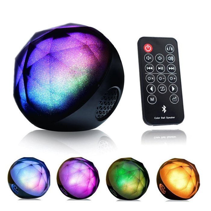 Bengoo Portable Wireless Bluetooth Speaker with LED Color Lights, Remote Control and TF Card Slot