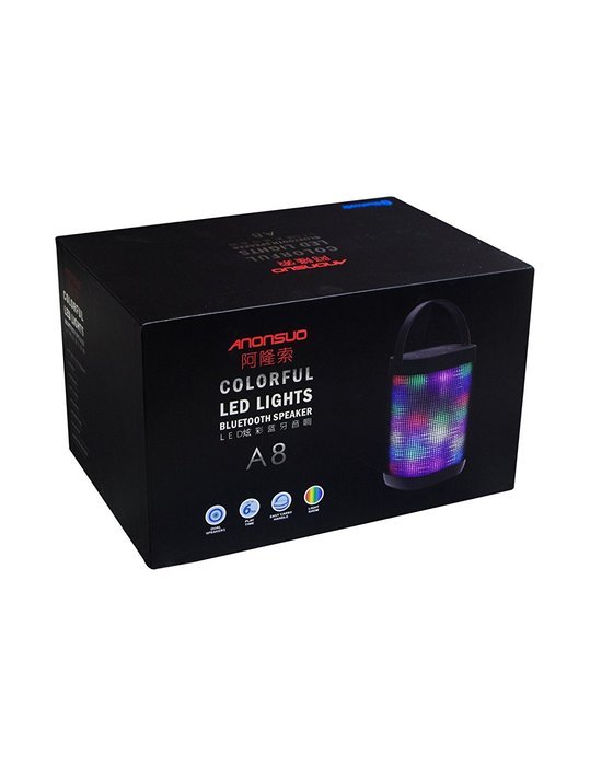 Anonsuo A8 Stereo lossless hi-fi Audio Portable wireless outdoor Bluetooth Speakers with LED Lights and powerbank N6