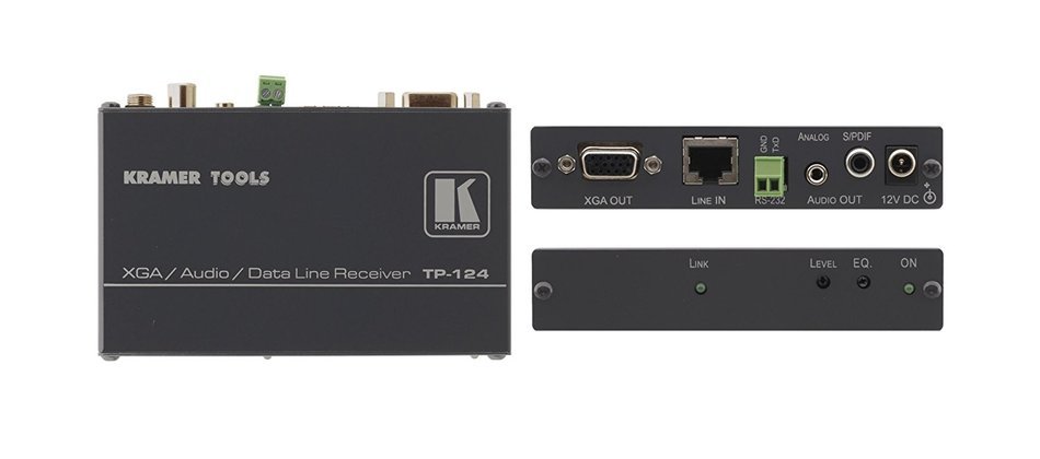 Kramer Electronics TP-124 Computer Graphics Video, Stereo and S/PDIF Audio and RS-232 Over Twisted Pair Receiver