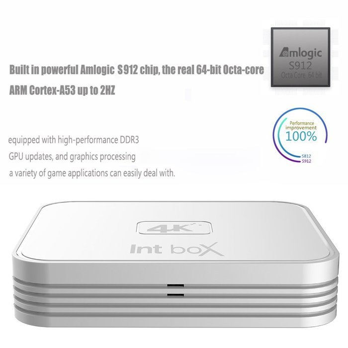Docooler I7 Smart Android 6.0 TV Box (Amlogic S912 Octa Core KODI UHD 4K 2G / 8G XBMC DLNA Airplay Miracast) N3