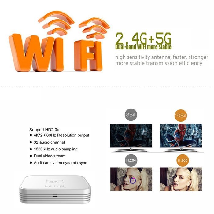 Docooler I7 Smart Android 6.0 TV Box (Amlogic S912 Octa Core KODI UHD 4K 2G / 8G XBMC DLNA Airplay Miracast) N4