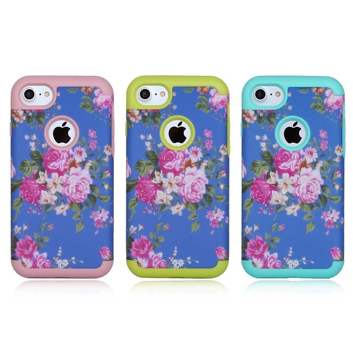 iPhone 7 Case,SAVYOU Flowers Series Dual Layer Case for iPhone 7 Armor Shield Shock Absorbent Hard PC Cover and... N12
