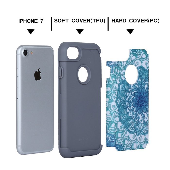 iPhone 7 Case,SAVYOU Flowers Series Dual Layer Case for iPhone 7 Armor Shield Shock Absorbent Hard PC Cover and... N30