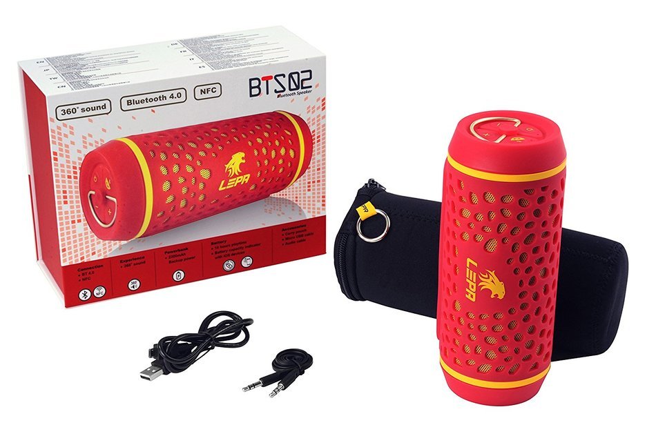 Lepa BTS02-R 4.0 Bluetooth Speaker with NFC Function (Red) N2