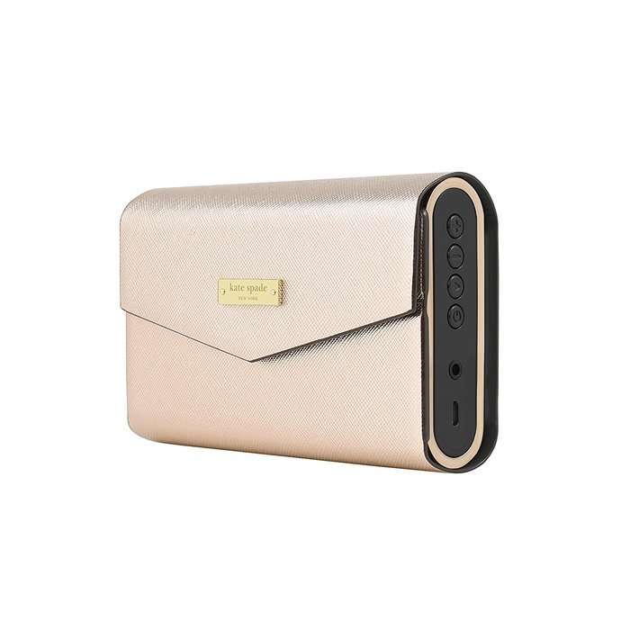 kate spade new york Portable Wireless Bluetooth Speaker includes Rose Gold Saffiano Cover with Black & Rose Gold... N8