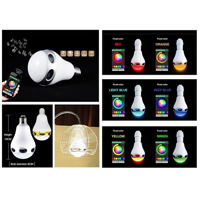 InnoLife - 2 in 1 Bluetooth App Control Music Playing 3W Speaker + Dimmable Multicolored Color Changing LED Lights... N2