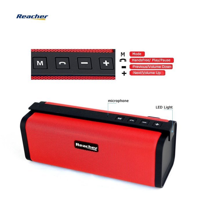 Reacher Portable Bluetooth Speaker FM Radio MP3 Player Built-In Power Bank, Mic, Micro TF SD Card, USB Input,... N11