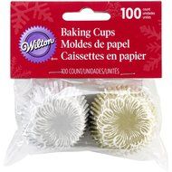 Wilton 415-2624 100 Count Christmas Sparkle and Cheer Baking Cups, Mini