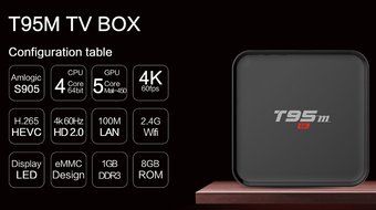 Yongf T95M Android 6.0 Marshmallow OS TV Box Quad Core 1GB DDR3 RAM 8GB Flash 4K UHD 3D HDMI Kodi 16.1 Fully Loaded... N3