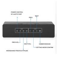 Clock Speaker, Yokkao&reg; Portable Wireless Bluetooth Clock Alarm Speaker with LED Screen Built-in Microphone Support... N3