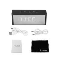 Clock Speaker, Yokkao&reg; Portable Wireless Bluetooth Clock Alarm Speaker with LED Screen Built-in Microphone Support... N6