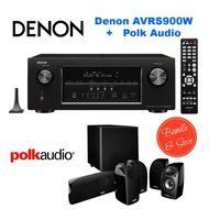 Denon AVR-S900W 7.2 Channel Full 4K Ultra HD A/V Receiver with Bluetooth and Wi-Fi + Polk Audio 5.1 TL1600 Speaker...