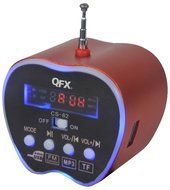 QFX CS-82USRD Portable Multimedia Apple Speaker with FM Radio and USB/Micro SD Port - Red