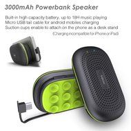 3 in1 Bluetooth 3.0 Speaker Power Bank with Suction Cup Hands-free Calls Function FM Function,Wireless Bluetooth... N3