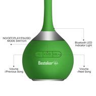 Besteker Outdoor Silicon Drop Resistantance Portable Wireless Speaker Waterproof Bluetooth Speaker Green N4