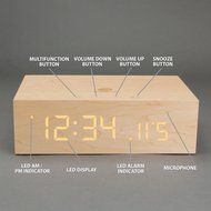 Wireless Bluetooth Stereo Speaker Clock Kit with Alarm Functions and LED Display by GOgroove - Works With Smartphones... N3