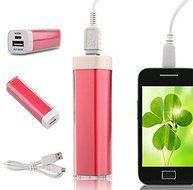 Eachbid 4000mAh Portable External Power Bank(Lipstick Shape) for Phones Red N4
