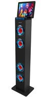 Sharper Image SBT1001BK Wireless Tower Speaker With Blue LED Lights,Docking Station And Bluetooth, FM Radio &amp;...