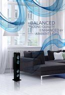 Sharper Image SBT1001BK Wireless Tower Speaker With Blue LED Lights,Docking Station And Bluetooth, FM Radio &amp;... N2