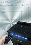 Sharper Image SBT1001BK Wireless Tower Speaker With Blue LED Lights,Docking Station And Bluetooth, FM Radio &amp;... N4
