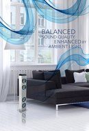 Sharper Image SBT1001BK Wireless Tower Speaker With Blue LED Lights,Docking Station And Bluetooth, FM Radio &amp;... N6